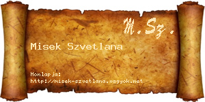 Misek Szvetlana névjegykártya